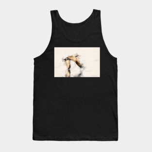 Canadian Goose Flying Just Above the Lake in Watercolor Tank Top
